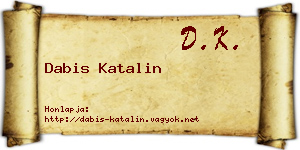 Dabis Katalin névjegykártya